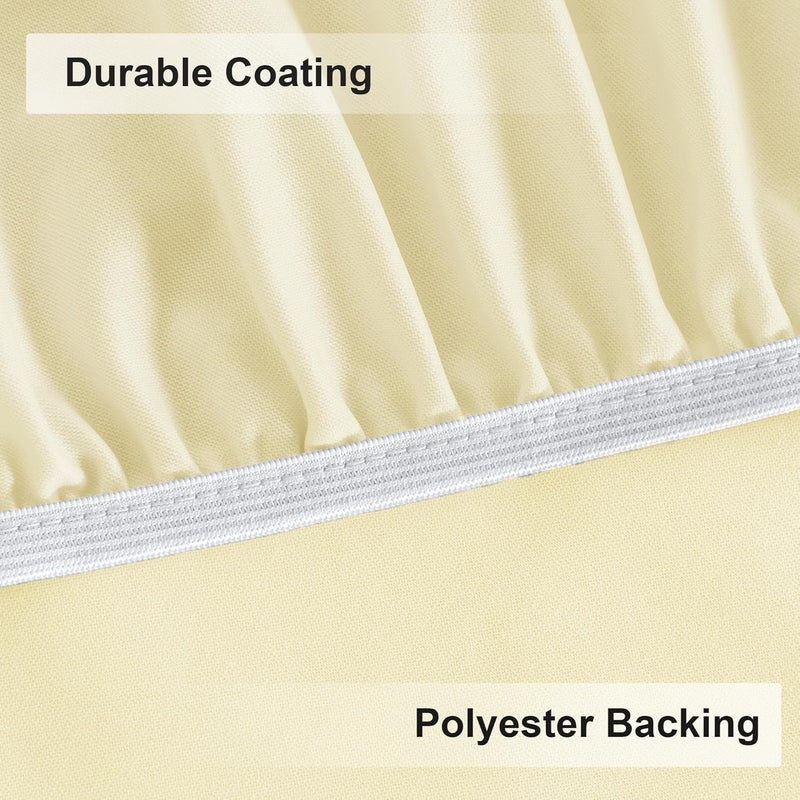 Obstal Fitted Round Table Cloth, Reversible Waterproof Stain Resistant Elastic Stretch Tablecloth, Wipe Clean Table Cover for Outdoor/Indoor Use, Fits Round Tables up to 32" - 36" Diameter, Cream - Image 4