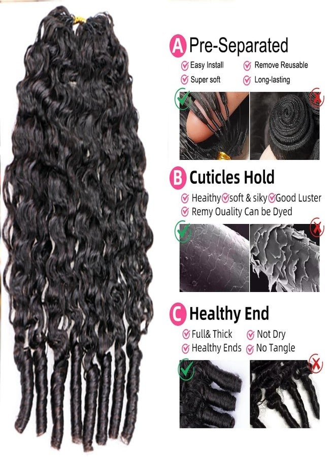 JYZ Burmese Curly Crochet Human Hair Pre-Separated Invisble Micro Loop Human Crochet Hair Extensions Seamless and Knotless Feather Crochet Human Hair 16" NC 50 Strands(1 Pack 60g) - Image 3