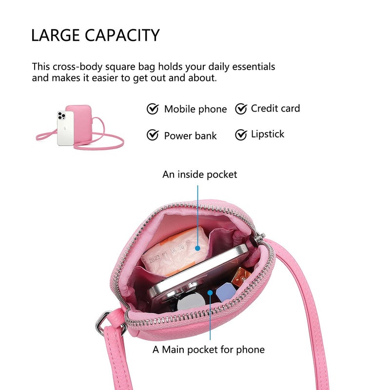 YONBEN PU leather Small Crossbody Purse Zipper Cell Phone Bag Mini Shoulder Purse Wallet Smart Phone - Image 5