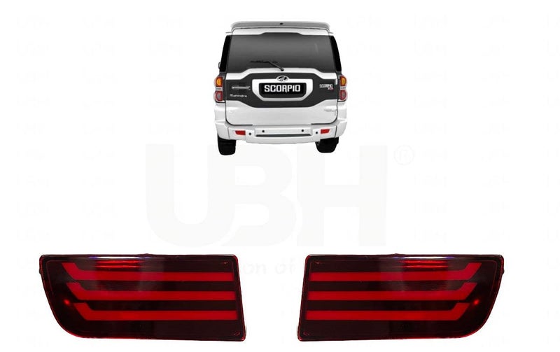 UBH ; Profession of Quality UBH Professional Quality Car LED Brake Reflector Light With Flowing Design for Back Bumper (Scorpio Type D) - Image 1