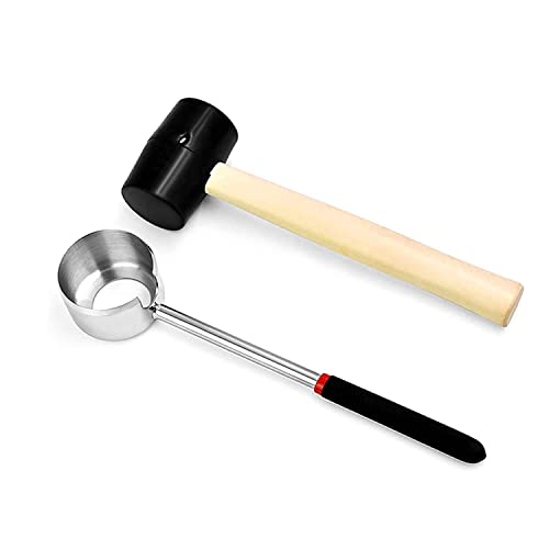 Homava Coconut Opener with Stainless Steel Opener, PVC Handle, Rubber Mallet, Easy to Open Young Coconuts - Image 1