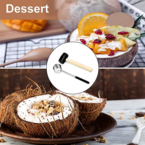 Homava Coconut Opener with Stainless Steel Opener, PVC Handle, Rubber Mallet, Easy to Open Young Coconuts - Image 4