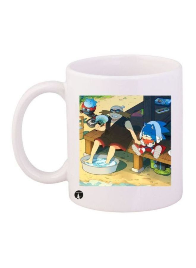 RKN Sonic Printed Mug White/Beige/Blue - Image 1