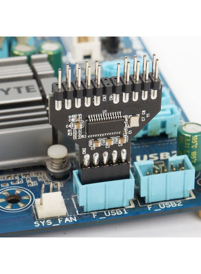 YAODHAOD 9pin USB Header Splitter 1 Male to 2 Female Extension Splitter Cable Connector Adapter HUB USB 2.0 9 Pin Connector Port Splitter - Image 3