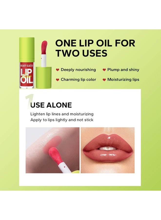 MYUANGO Lip Oil Moisturizing, Hydrating Lip Care Lip Tint, Shiny Lip Glow Vegan Plumping Lip Gloss for Dry Lips (108, STANDARD SIZE) - Image 3