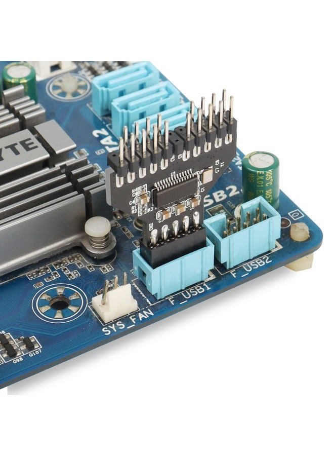 YAODHAOD 9pin USB Header Splitter 1 Male to 2 Female Extension Splitter Cable Connector Adapter HUB USB 2.0 9 Pin Connector Port Splitter - Image 2