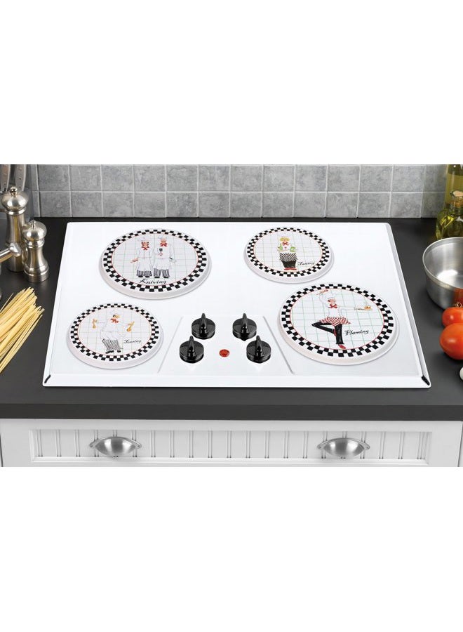 Reston Lloyd , Burner Covers For Electric Stovetop, Decorative Lightweight Tin Covers, Set of 4 (2-8 inch & 2-10 inch), Conceals Messy Drip Pans, Chef  - Image 3