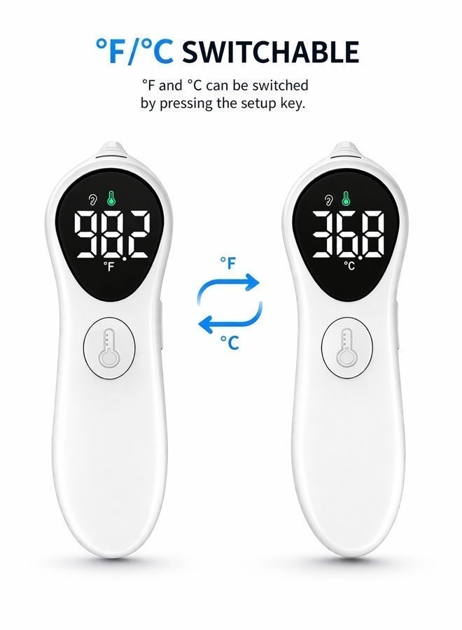 Sisily Smart Thermometer Infrared Ear Thermometer with 1-Second Fast Reading 3-Color Fever Warning ℉/℃ Switchable 32 Memory Sets LED Backlight Display for Kids and Adults - Image 5