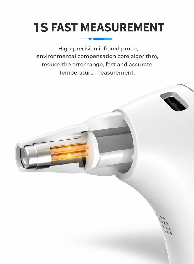 Sisily Smart Thermometer Infrared Ear Thermometer with 1-Second Fast Reading 3-Color Fever Warning ℉/℃ Switchable 32 Memory Sets LED Backlight Display for Kids and Adults - Image 3