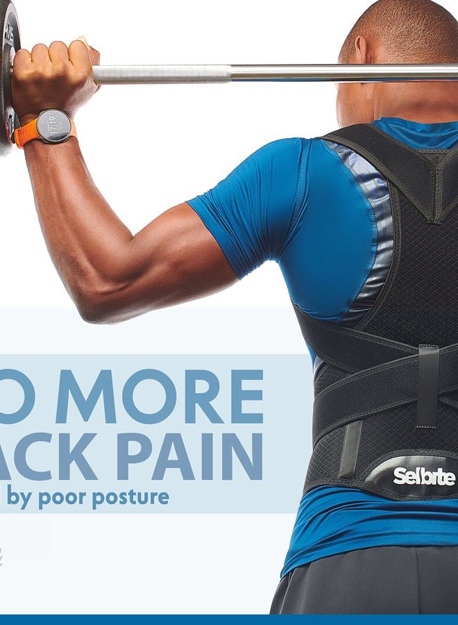 Selbite Back Brace Posture Corrector for Men and Women - Adjustable Posture Back Brace for Upper and Lower Back Pain Relief - Muscle Memory Support Straightener (Medium) - Image 3