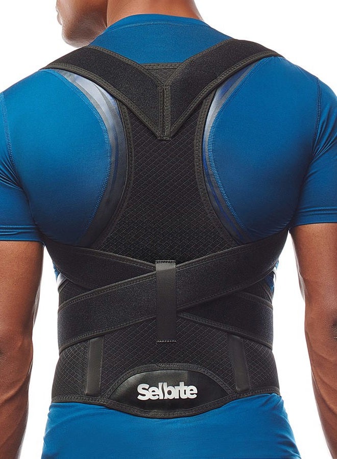 Selbite Back Brace Posture Corrector for Men and Women - Adjustable Posture Back Brace for Upper and Lower Back Pain Relief - Muscle Memory Support Straightener (Medium) - Image 1