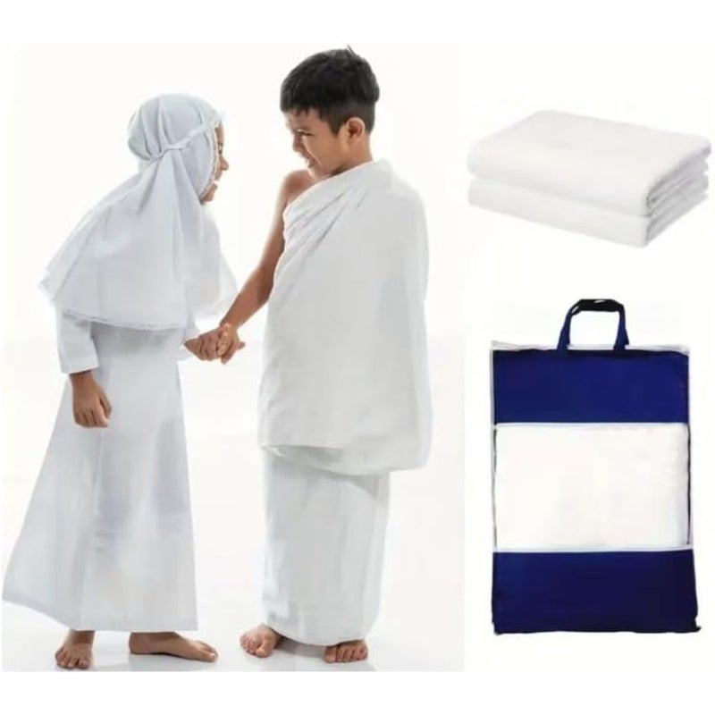 HomeSmart Ihram 2-Piece Set for 's for Hajj and Umrah Pilgrimage Lightweight and Ultra-Soft Sheets, Safety Pins, and Waist Bag Ideal Gift for Hajj Pilgrimage (165 x 75 cm ) - Image 5