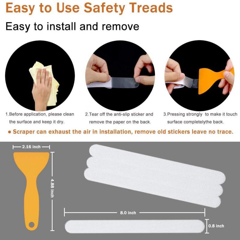 general Transparent Anti-Slip Tape Strips for Bathroom Bathtub and Stairs, Durable PEVA Floor Safety Grip - Image 2