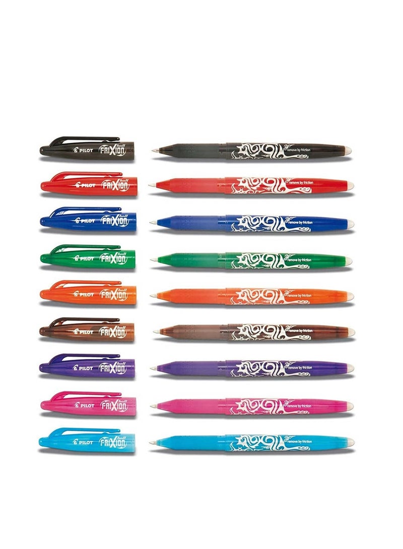 PILOT قلم حبر قابل للمسح 9 قطع 0.7 مم متعدد الألوان - Image 1