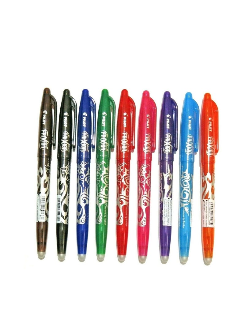 PILOT قلم حبر قابل للمسح 9 قطع 0.7 مم متعدد الألوان - Image 2