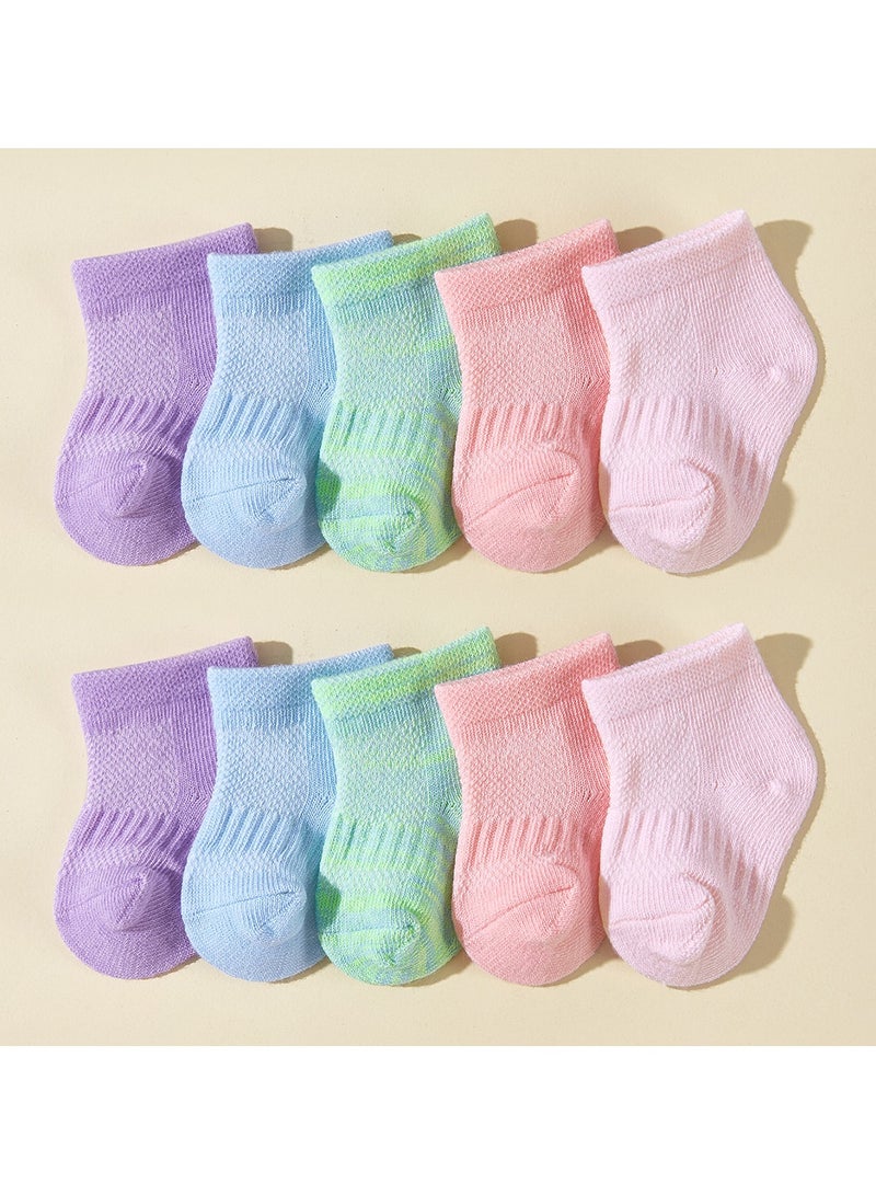 10 Pairs Of Infant And Toddler Four-Season Short Socks And Mid-Tube Socks - Image 1