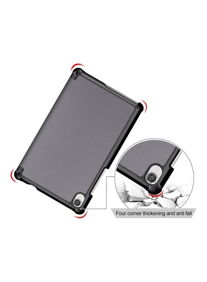 Alyashmac Slim Light Trifold Stand Hard Shell Folio Case Cover for Lenovo Tab M8 Grey - Image 2