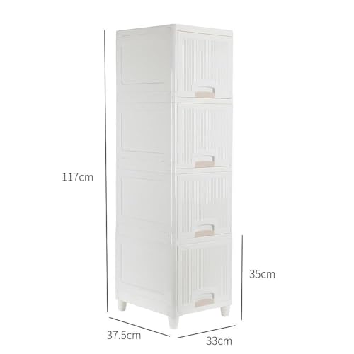 Lamok Multipurpose Stackable Cupboard Drawer for Clothes, Kitchen Item Storage; Wardrobe Cabinet Organizer for Home, Office (Cupboard Single Door, 4 Tier) - Image 2