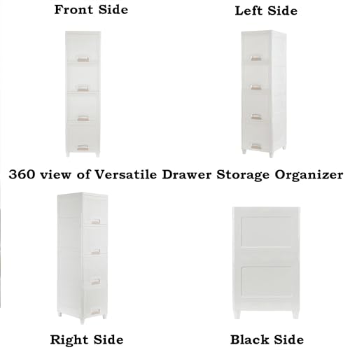 Lamok Multipurpose Stackable Cupboard Drawer for Clothes, Kitchen Item Storage; Wardrobe Cabinet Organizer for Home, Office (Cupboard Single Door, 4 Tier) - Image 4