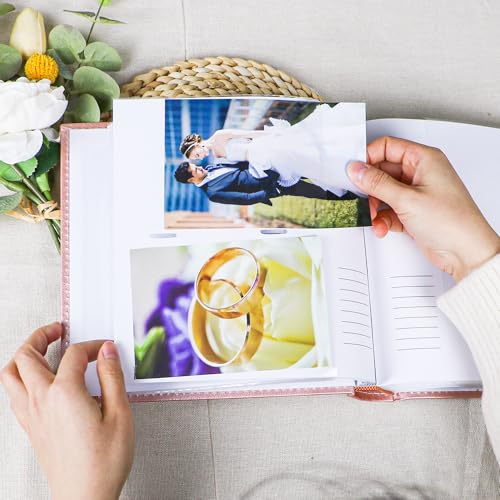 Holoary Photo Album 4x6, 200 Photos PU Leather Vintage Picture Album for Family Wedding Anniversary Baby Vacation (Rose Gold Color) - Image 5