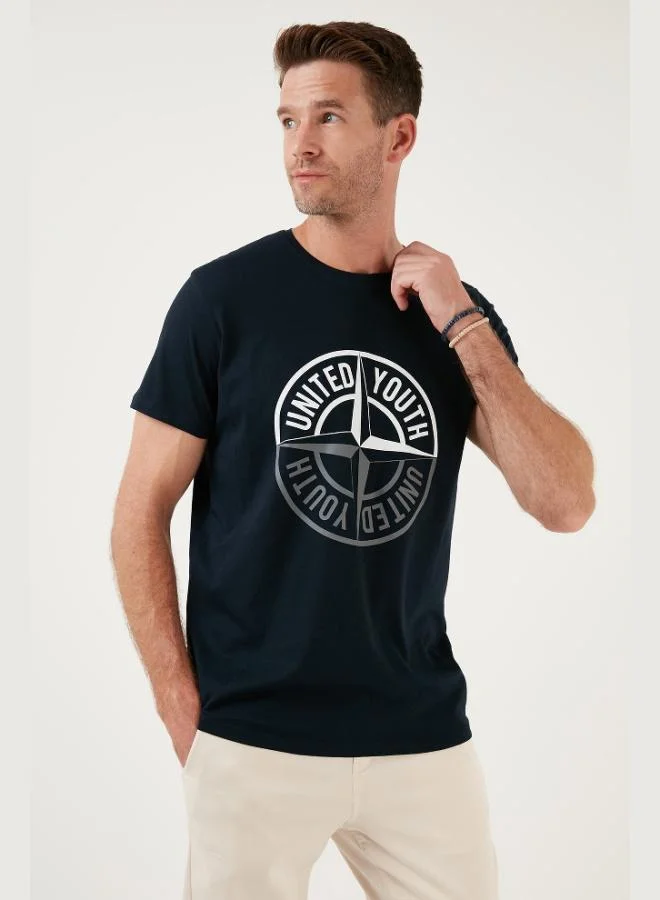 Buratti Buratti Printed Crew Neck Cotton Slim Fit T Shirt Men's T SHIRT 541PUSULA