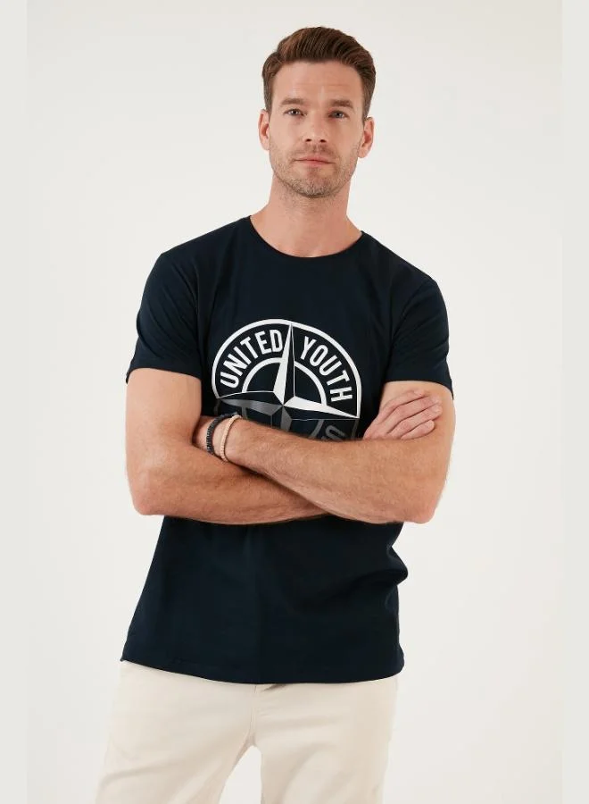 Buratti  Buratti Printed Crew Neck Cotton Slim Fit T Shirt Men's T SHIRT 541PUSULA for Men | Best Price UAE