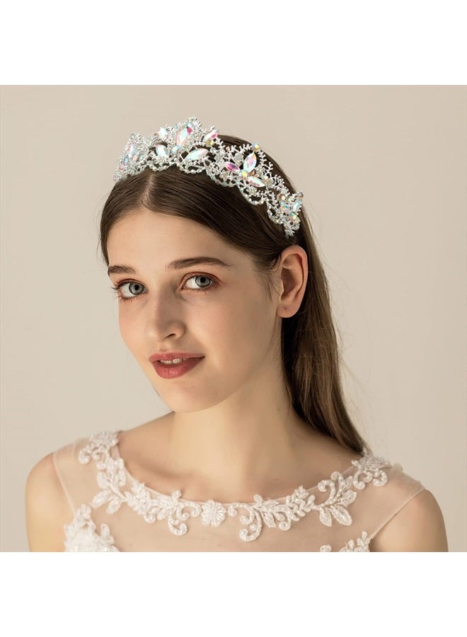 Exacoo Silver Tiara Wedding Tiaras and Crowns for Women Rhinestone Queen Tiara for Women Princess Crown Birthday Tiara Headbands for Wedding Prom Bridal Party Halloween Costume Christmas Gifts - Image 4