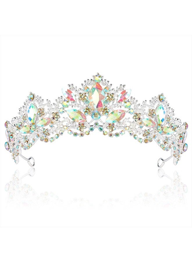 Exacoo Silver Tiara Wedding Tiaras and Crowns for Women Rhinestone Queen Tiara for Women Princess Crown Birthday Tiara Headbands for Wedding Prom Bridal Party Halloween Costume Christmas Gifts - Image 1