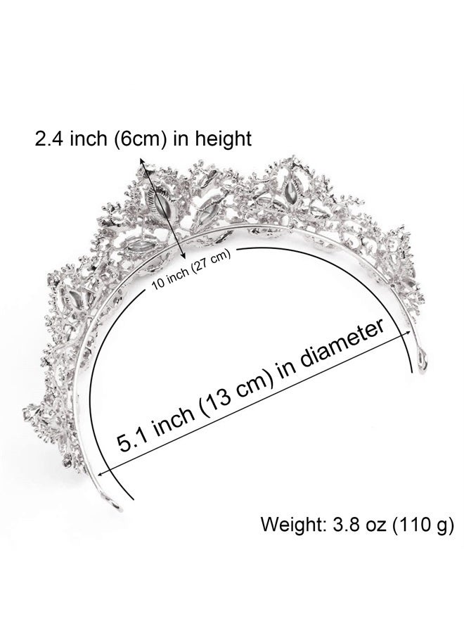 Exacoo Silver Tiara Wedding Tiaras and Crowns for Women Rhinestone Queen Tiara for Women Princess Crown Birthday Tiara Headbands for Wedding Prom Bridal Party Halloween Costume Christmas Gifts - Image 5