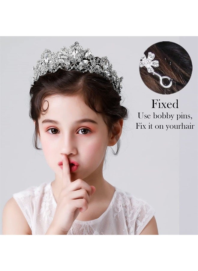 Exacoo Silver Tiara Wedding Tiaras and Crowns for Women Rhinestone Queen Tiara for Women Princess Crown Birthday Tiara Headbands for Wedding Prom Bridal Party Halloween Costume Christmas Gifts - Image 3