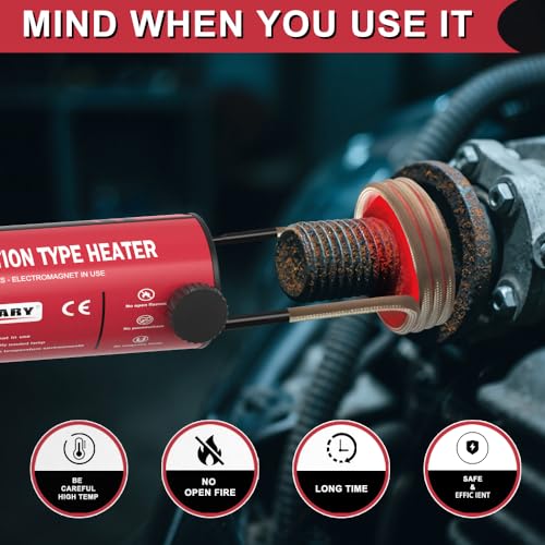 Solary Professional Induction Bolt Heater Kit: 110V 1200W High Power Magnetic Tool for Removing Seized Rusted Automotive Bolts - Image 2