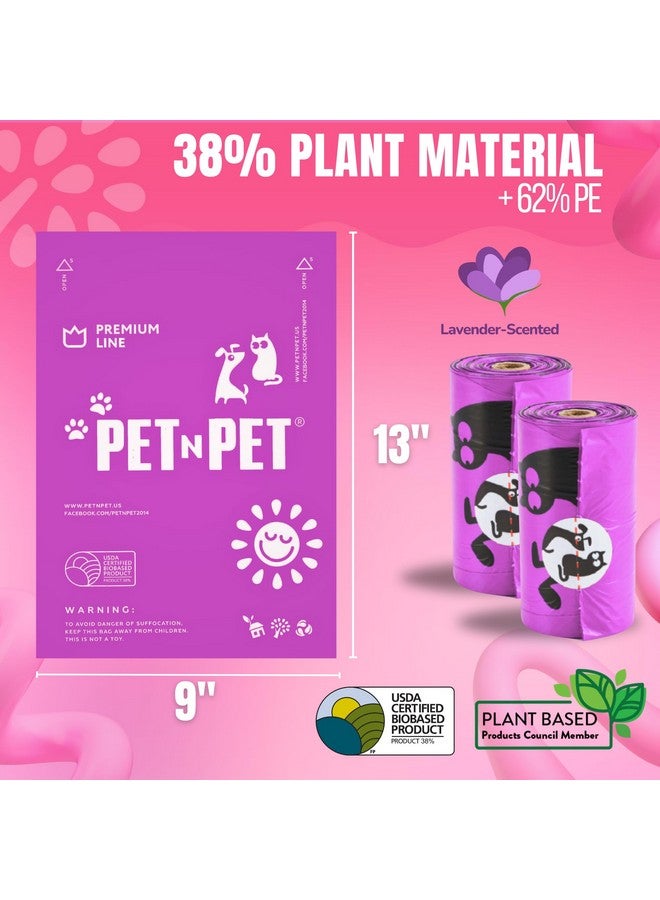 بت آن بت أكياس فضلات الكلاب من Pet N Pet، 960 كيسًا برائحة اللافندر، معتمدة من وزارة الزراعة الأمريكية، 38% نباتية و62% بولي إيثيلين، كيس فضلات الكلاب - Image 2