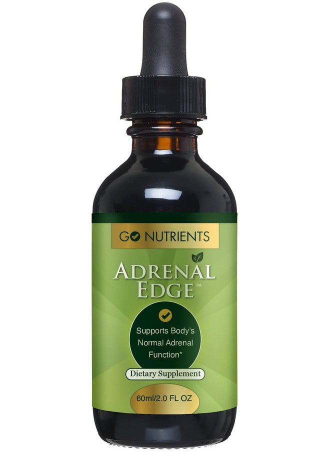 Go Nutrients Adrenal Edge Energy & Fatigue Supplement Cortisol Manager Liquid Drops Nongmo Gluten Free 9 Powerhouse Herbs Keep Body  - Image 1