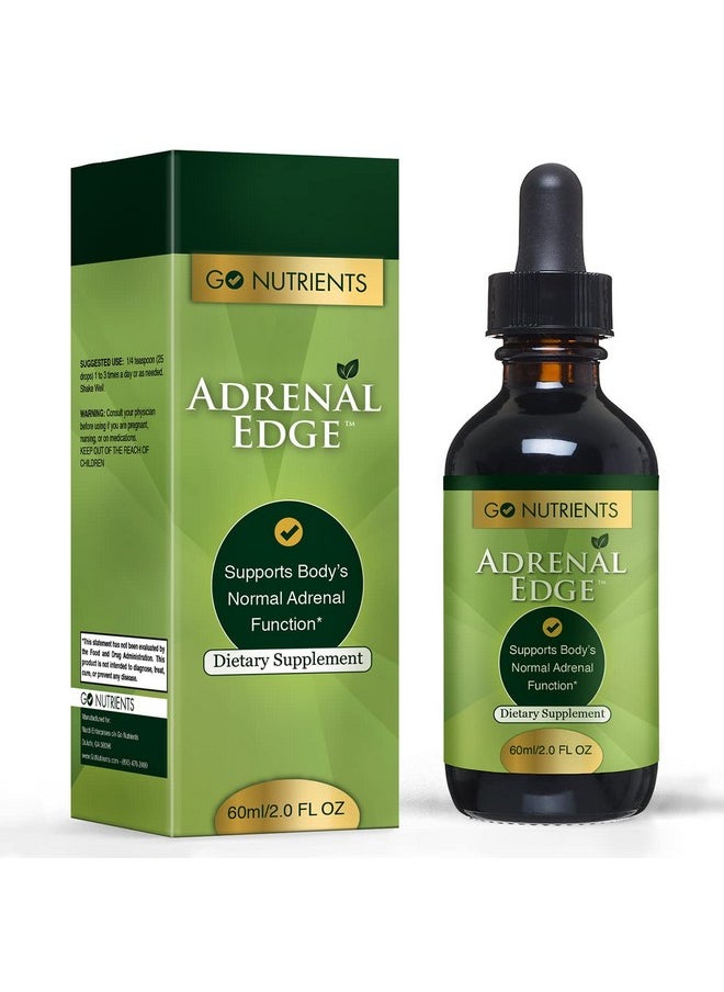 Go Nutrients Adrenal Edge Energy & Fatigue Supplement Cortisol Manager Liquid Drops Nongmo Gluten Free 9 Powerhouse Herbs Keep Body  - Image 4