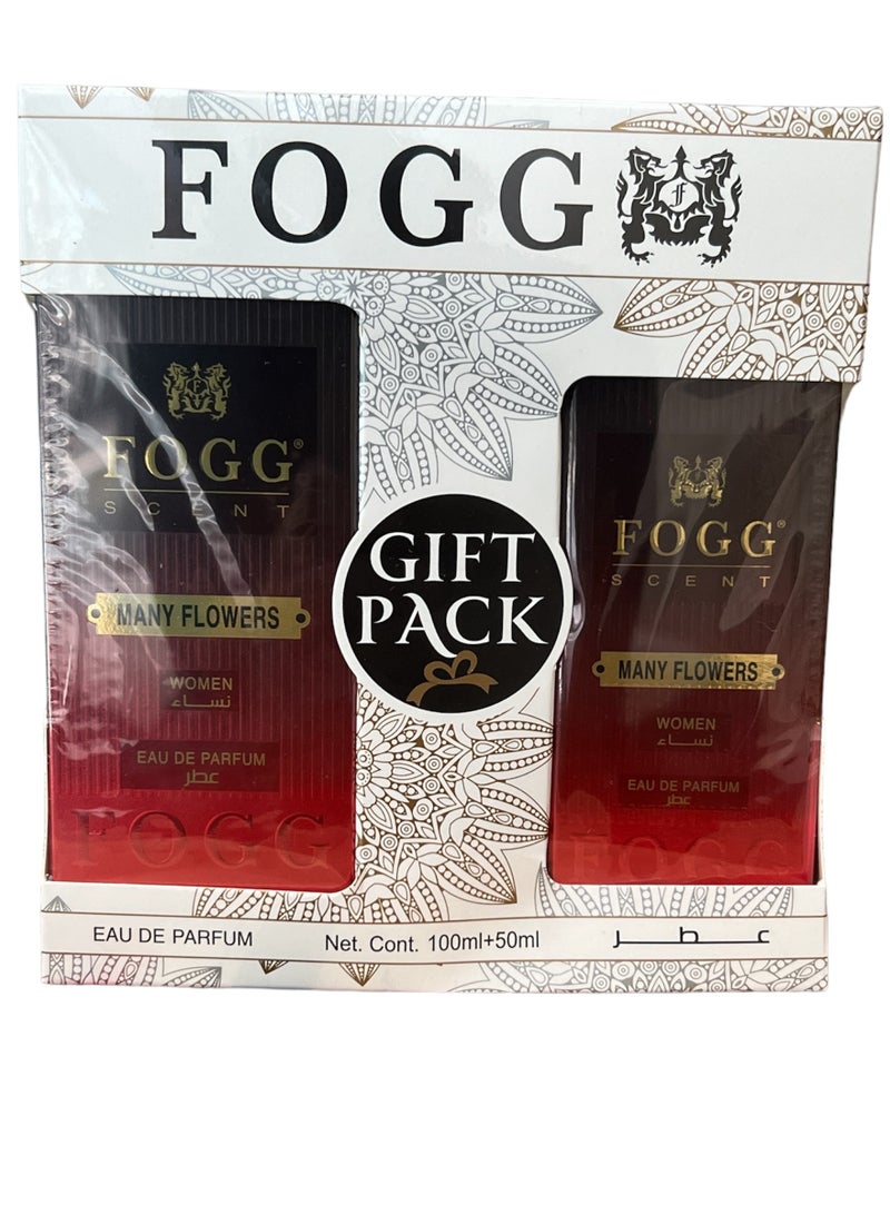 فوج مجموعة هدايا عطر نسائي برائحة الزهور العديدة (100مل+50مل) - Image 2
