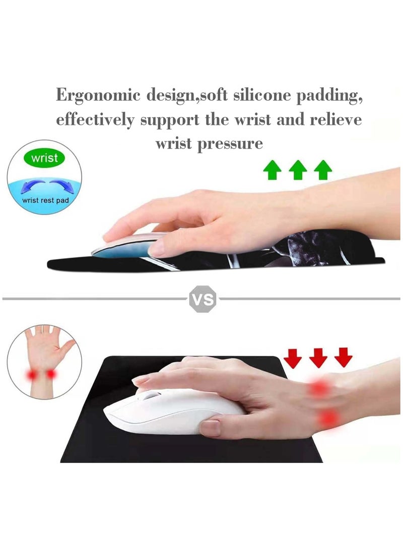 General Black mouse pad with wrist support and non-slip rubber base for a comfortable gaming mouse pad - Ergonomic mouse pad with wrist support  - Image 2