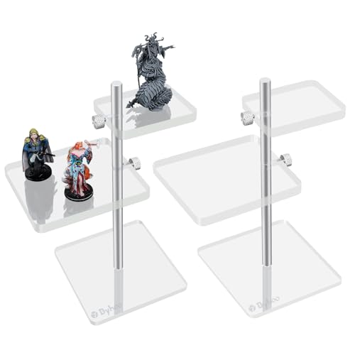 Byhoo 2 PCS DND Flying Miniatures Combat Risers Adjustable Acrylic Platforms Flight Stands for Epic Battles Versatile DND Miniatures Display Risers Essential DM Supplies RPG Accessories - Image 1