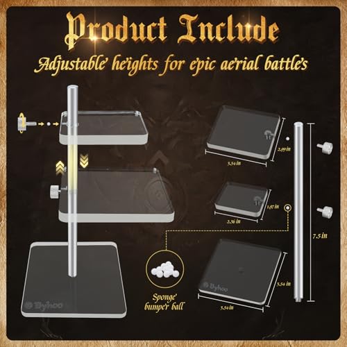 Byhoo 2 PCS DND Flying Miniatures Combat Risers Adjustable Acrylic Platforms Flight Stands for Epic Battles Versatile DND Miniatures Display Risers Essential DM Supplies RPG Accessories - Image 5