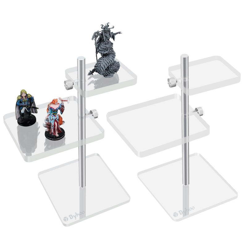 Byhoo 2 PCS DND Flying Miniatures Combat Risers Adjustable Acrylic Platforms Flight Stands for Epic Battles Versatile DND Miniatures Display Risers Essential DM Supplies RPG Accessories - Image 3