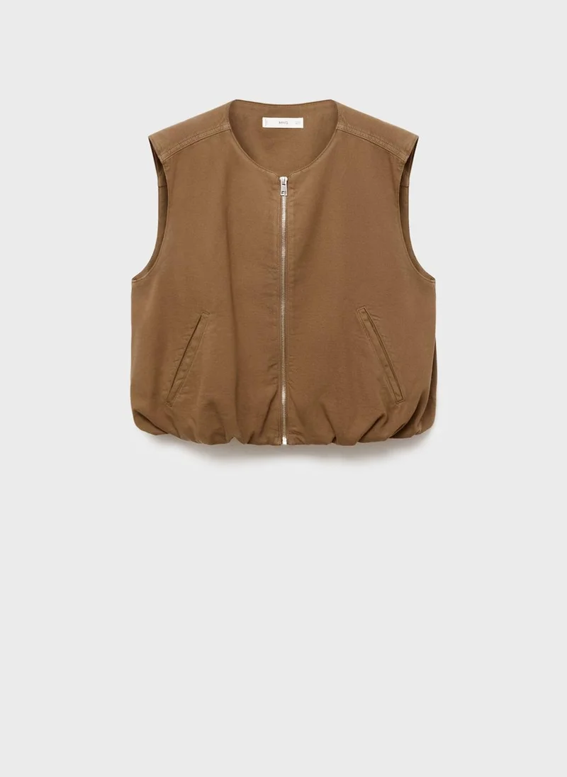 MANGO Puffer denim waistcoat