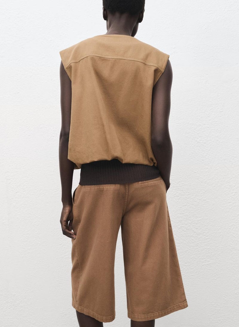 MANGO Puffer denim waistcoat - Image 2