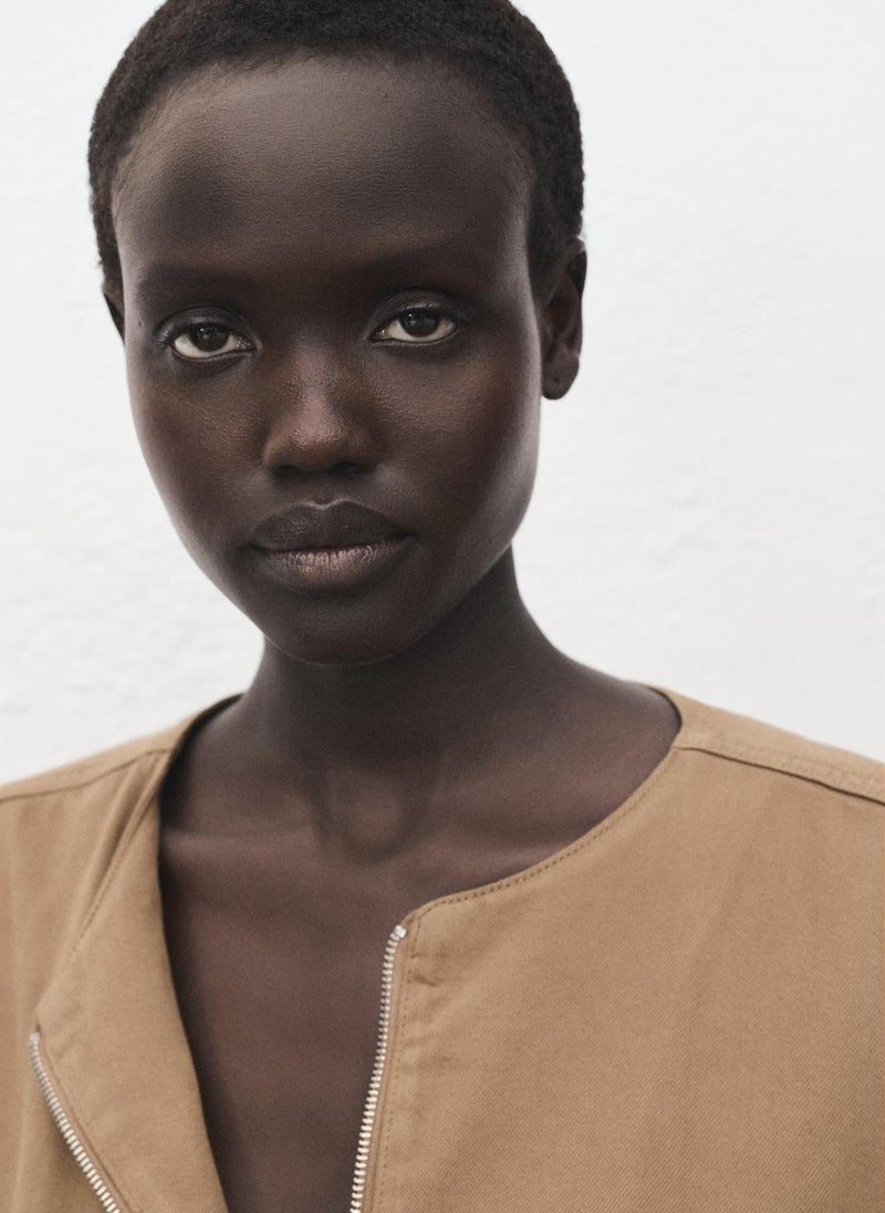 MANGO Puffer denim waistcoat - Image 3