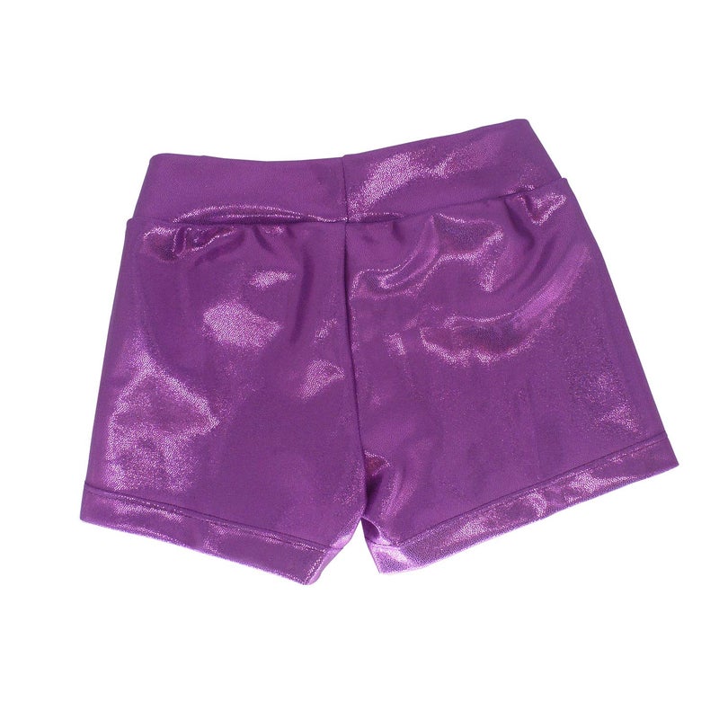Dtone Girls Dance Short Gymnastics Athletic Shorts Sparkle Glitter Tumbling Bottoms (Purple, 110) - Image 2