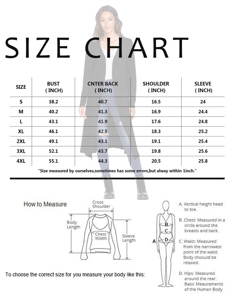 Bluetime Women Long Open Front Drape Maxi Cardigan Long Sleeve Cardigan Lightweight Sweater (L, Black) - Image 5