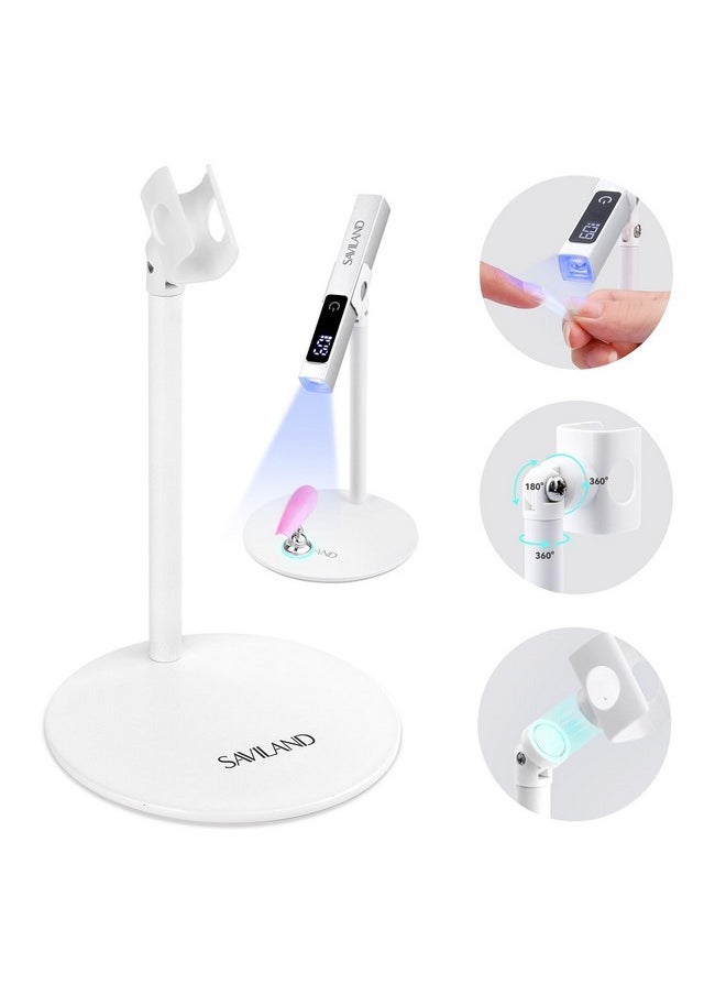Saviland U V Nail Lamp Stand: Sturdy Only U V Light Stand For Gel Nails Polish 360° Adjustable Magnetic Rotation U V Nail Light Stand Portable Handsfree Builder Nail Gel Lamp Stand Home Salon Manicure  - Image 1