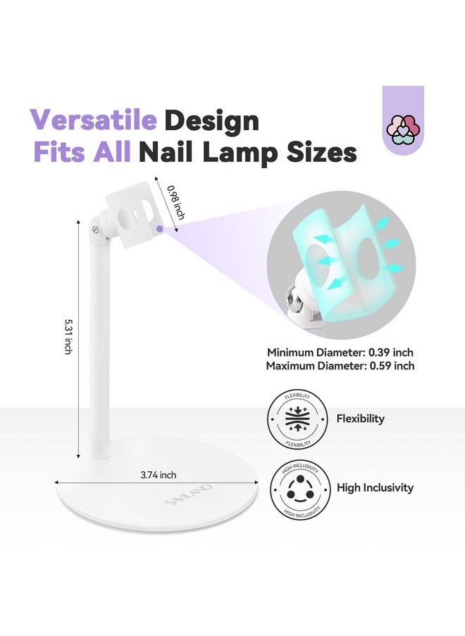 Saviland U V Nail Lamp Stand: Sturdy Only U V Light Stand For Gel Nails Polish 360° Adjustable Magnetic Rotation U V Nail Light Stand Portable Handsfree Builder Nail Gel Lamp Stand Home Salon Manicure  - Image 2