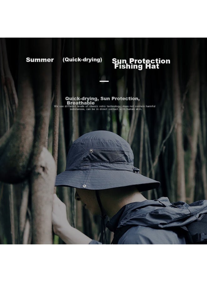 Tactical Bird Zhanshuniao Large Head Cirference Summer Outdoor Fisherman Hat, Men's Hiking And Mountaineering Sun Protection Hat, Women's Thin Sunshade Fishing Hat - Image 4
