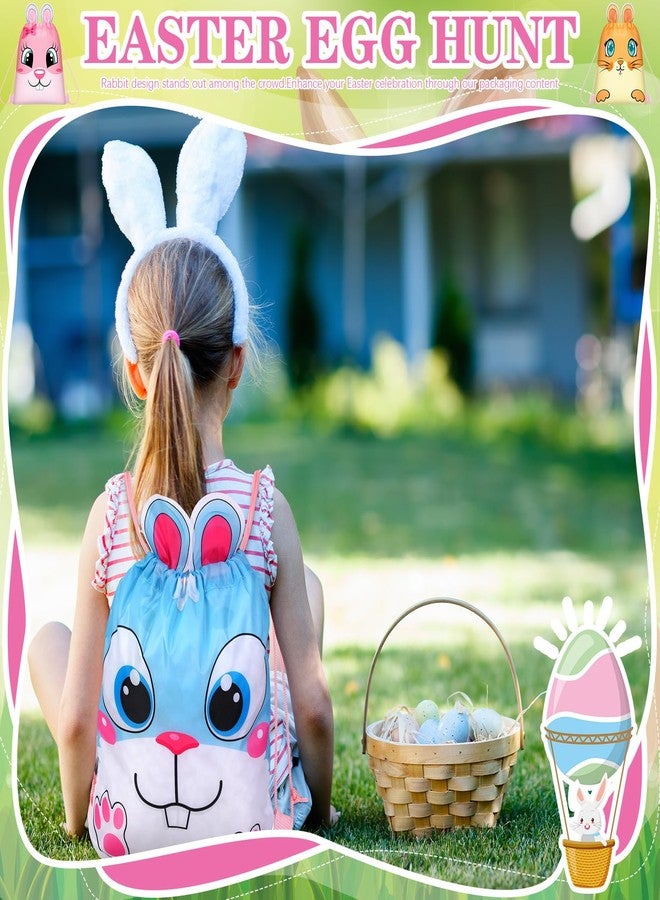 SilTriangle 36 Pcs Easter Drawstring Backpack Bags Cute Reusable Bunny Egg Chick Gift Backpack for Easter Spring Birthday Egg Hunt Party Favor Supplies, 10 x 12 Inches - Image 4