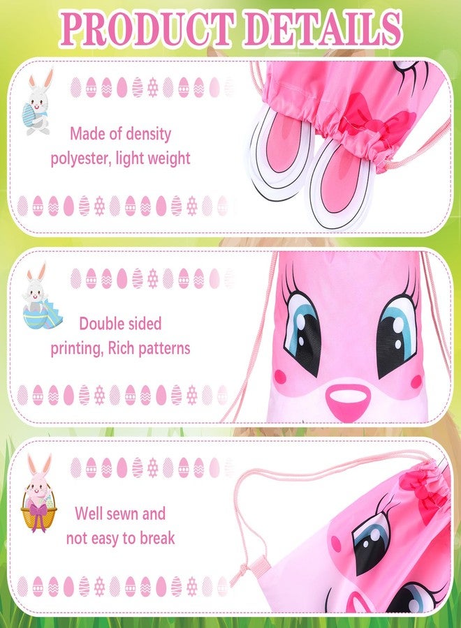 SilTriangle 36 Pcs Easter Drawstring Backpack Bags Cute Reusable Bunny Egg Chick Gift Backpack for Easter Spring Birthday Egg Hunt Party Favor Supplies, 10 x 12 Inches - Image 5
