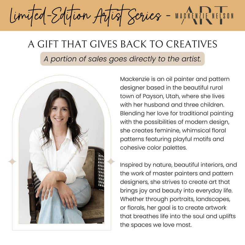 Nectar & Nest Bread Baker Set, Reusable Beeswax Bread Bags for Homemade Bread, Sourdough Bag, Organic Cotton Beeswax Bowl Cover, Limited-Edition Artist Series (December Blooms by Mackenzie Nelson Art) - Image 3